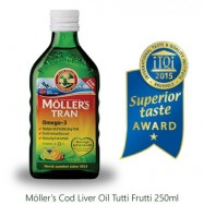 Μουρουνέλαιο (Cod Liver Oil), Φυσική γεύση, 250ml, MOLLER'S